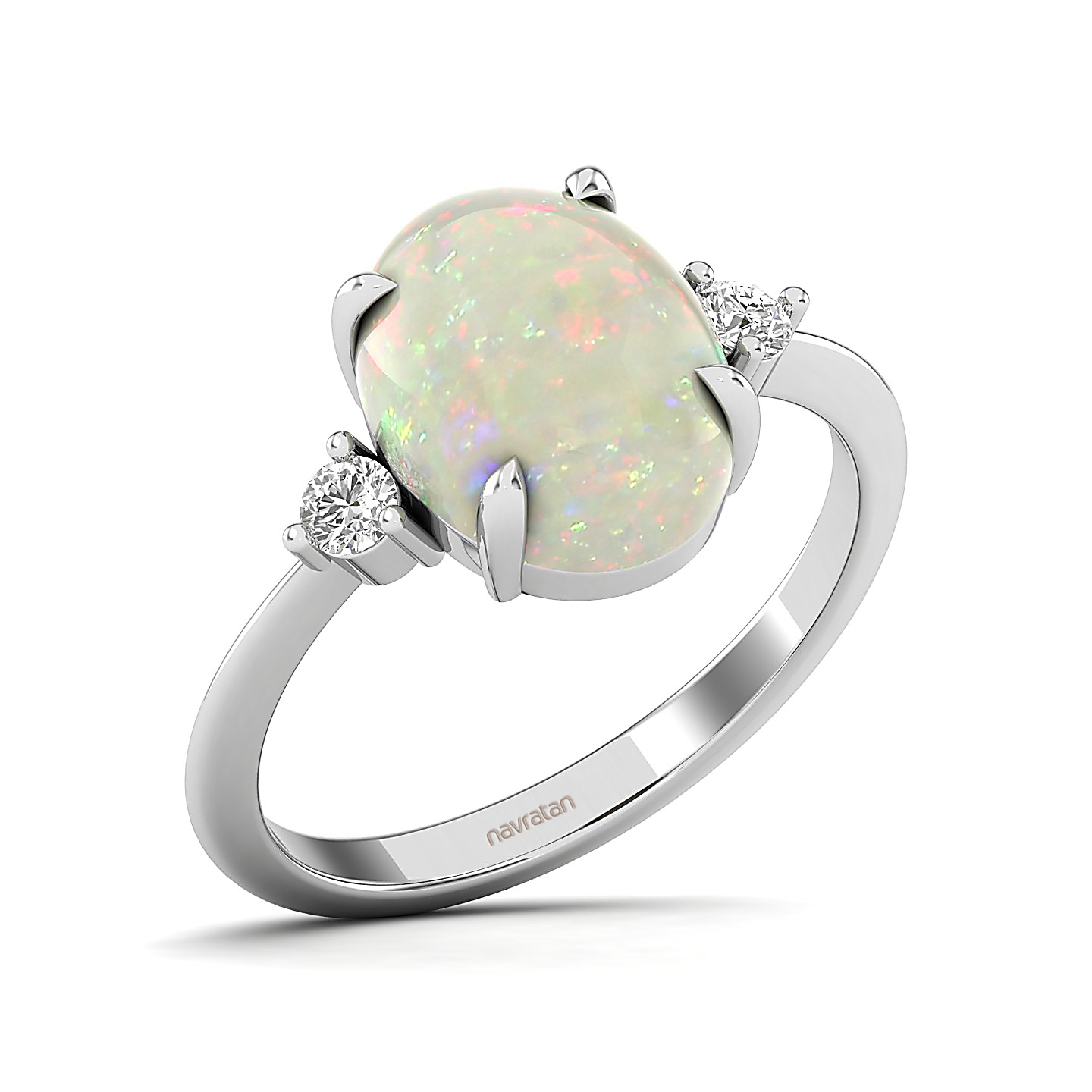Opal, Eme, Sapp, Kyanite, Diamond Elegance Ring 